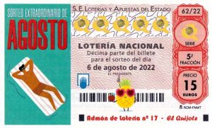 Décimo Sorteo Lotería Extraordinario Agosto 2022 loteriasyapuestas El Quijote
