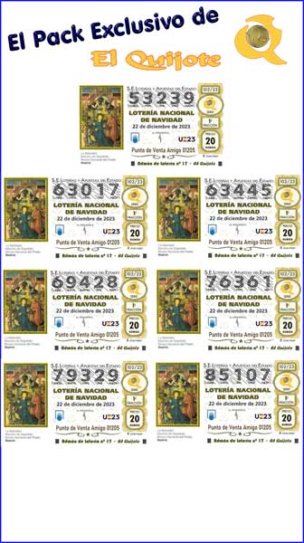 pack exclusivo lotería navidad loteriasyapuestas El Quijote