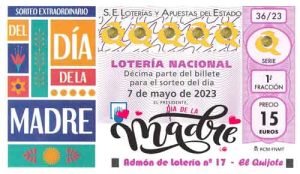 Décimo Sorteo Lotería Extraordinario DÍA DE LA MADRE 2023 loteriasyapuestas El Quijote