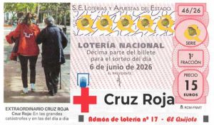 Décimo lotería Cruz Roja 2026 loteriasyapuestas El Quijote